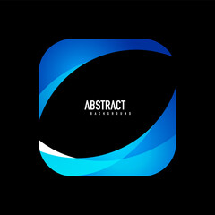 Geometric logo template, flowing waves with text