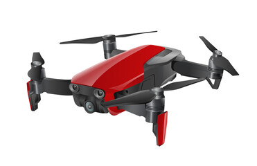 Quadcopter 3d vector illustration,  drone isolated on white, eps 10 vector