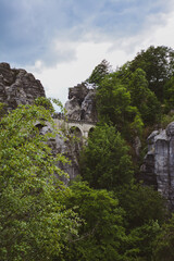 Fototapeta na wymiar The Bastei bridge, Saxon Switzerland National Park, Germany