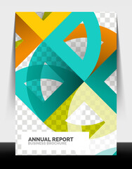 Business flyer annual report, circle and triangle shapes modern design