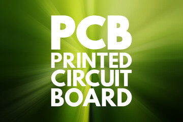 PCB - Printed Circuit Board acronym, technology concept background