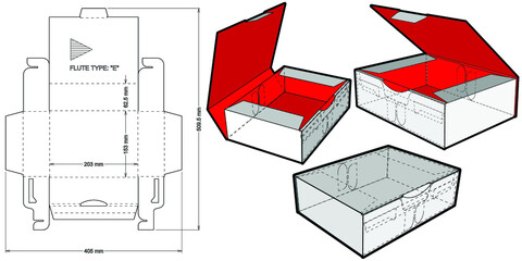 Delivery Packaging and Die-cut Pattern. The .eps file is full scale and fully functional. Prepared for real cardboard production.