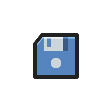 Diskette Floppy Disk Save Icon Flat Illustration Logo Vector
