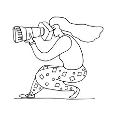 Photography life. Lady photographer. Illustration of photography.