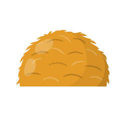 Sheaf of wheat ears. Rural crop. Autumn rustic element. Rustic Cartoon flat illustration. Bunch of harvest haystack isolated on white background