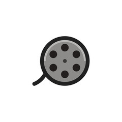 Film Roll Icon Flat Illustration Logo Vector
