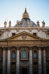 Close up on the Vatican facade in Rome