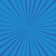 Blue Sunburst Pattern Background. Rays. Radial. Abstract Banner. Vector Illustration
