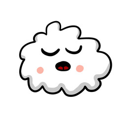 Cartoon Stylized Sleeping Cloud