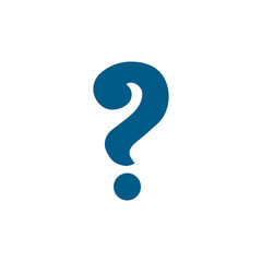 Question Blue Icon On White Background. Blue Flat Style Vector Illustration.