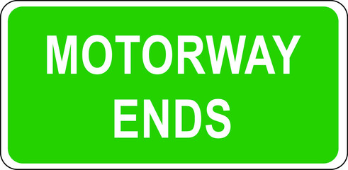 Motorway ends road traffic sign