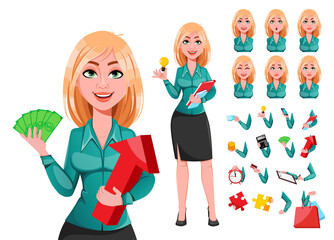 Blond businesswoman cartoon character