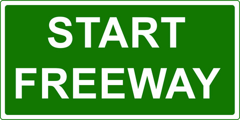 Start freeway road sign vector