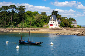 Douarnenez . Ile Tristan et vieux gréement. Finistère. Bretagne	