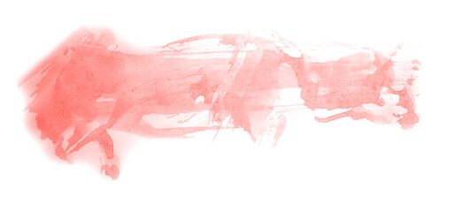 Obraz premium Abstract watercolor background hand-drawn on paper. Volumetric smoke elements. Red color. For design, web, card, text, decoration, surfaces.