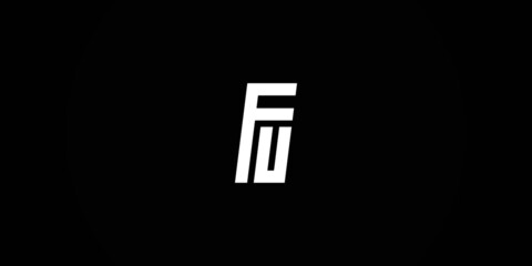 Flat FU letter logo for company, initial FU logotype vektor