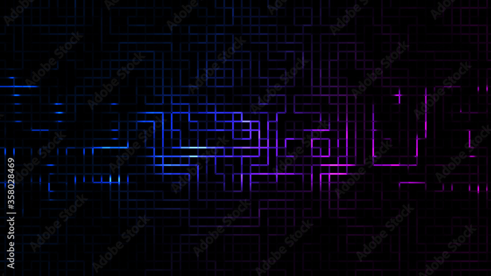 Aufkleber digital technology neon color circuit board line texture background design.