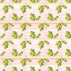 Spring tender green leaves, watercolor, pattern, abstract, wallpaper.