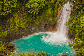 Rio Celeste, Celestial blue waterfall and Tenorio volcano national park, Costa Rica