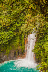 Fototapeta na wymiar Rio Celeste, Celestial blue waterfall and Tenorio volcano national park, Costa Rica