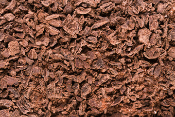 Closeup of chocolate crumbs