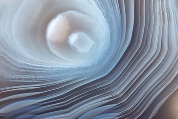 Full screen abstract texture of natural white concentrically banded agate stone