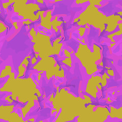 UFO camouflage of various shades of pink, violet and yellow colors