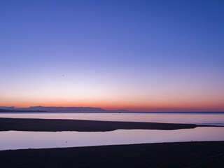 Fototapeta na wymiar Horizon colors during sunrise