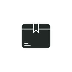 Simple icon of a box shipping with fill color style design