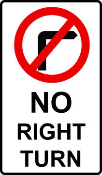 No right turn road sign