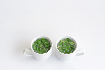 herb tea white background 