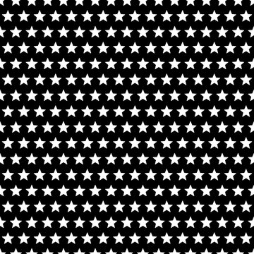 white transparent stars on black background, seamless stock vector illustration clip art for web header or cover