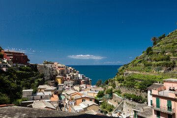 A view of the Cinque Terre village Manarola in La Spezia, Liguria, Italy - 16th May 2016