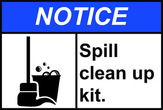 Spill Clean Up Kit Vector Sign