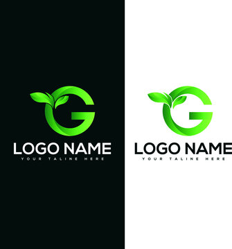leaf letter G logo design vector