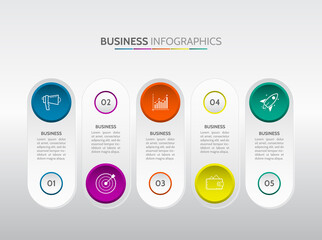 Banner 6 steps business infographic template with step up options. Vector template for presentation, chart, graph, flyers, websites, banners.