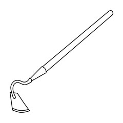 Hoe. Hand drawn vector illustration in doodle style, isolated on a white background.	