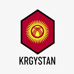 Asian Country vector concept with unique hexagon shape