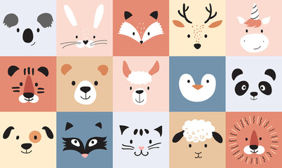 Lamas personalizadas con tu foto Cute animals for kids and baby, nursery poster for baby room, greeting cards, childish seamless pattern. Hand drawn Scandinavian style, vector illustration.