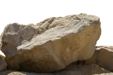 Big heavy boulder isolated on white background
