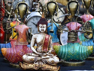 souvenir shop window in the market