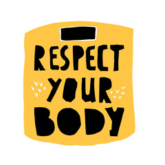 respect your body vector hand drawn lettering