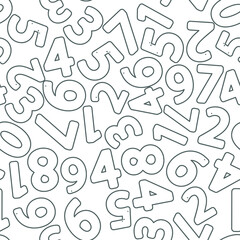 Seamless pattern with numbers for school design.