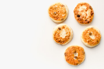 cheesecakes on a white background