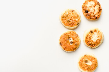 cheesecakes on a white background