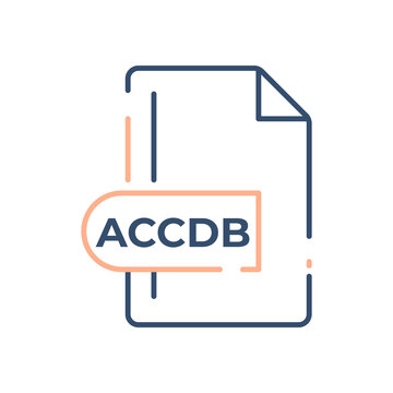ACCDB file format icon. Microsoft Access file format line icon.