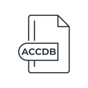 ACCDB file format icon. Microsoft Access file format line icon.