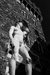 A copy of Michelangelo's David outside the Palazzo Vecchio, Florence, Italy, 22nd May 2016