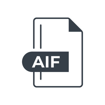 AIF file format icon. Audio Interchange File format filled icon.