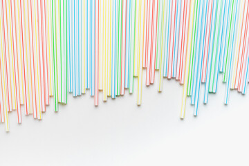 cocktail tubes, straws for drinks on a white background